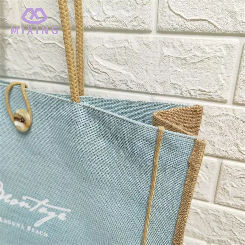 Jute Blurp Tote Bags