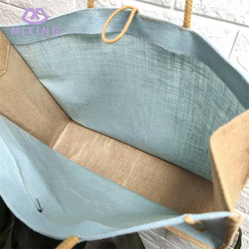 Jute Blurp Tote Bags